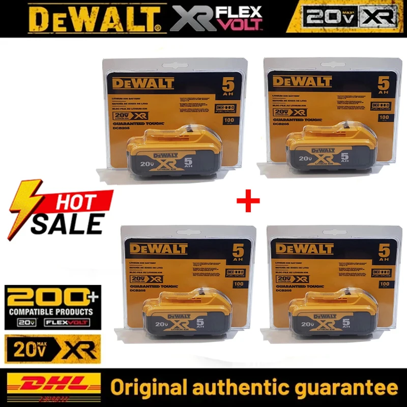 100% NEW DCB200 20V 5000mAh Lithium Replacement Battery Dewalt 18V DCB184 DCB200 DCB182 DCB180 DCB181 DCB182 DCB201 DCB206