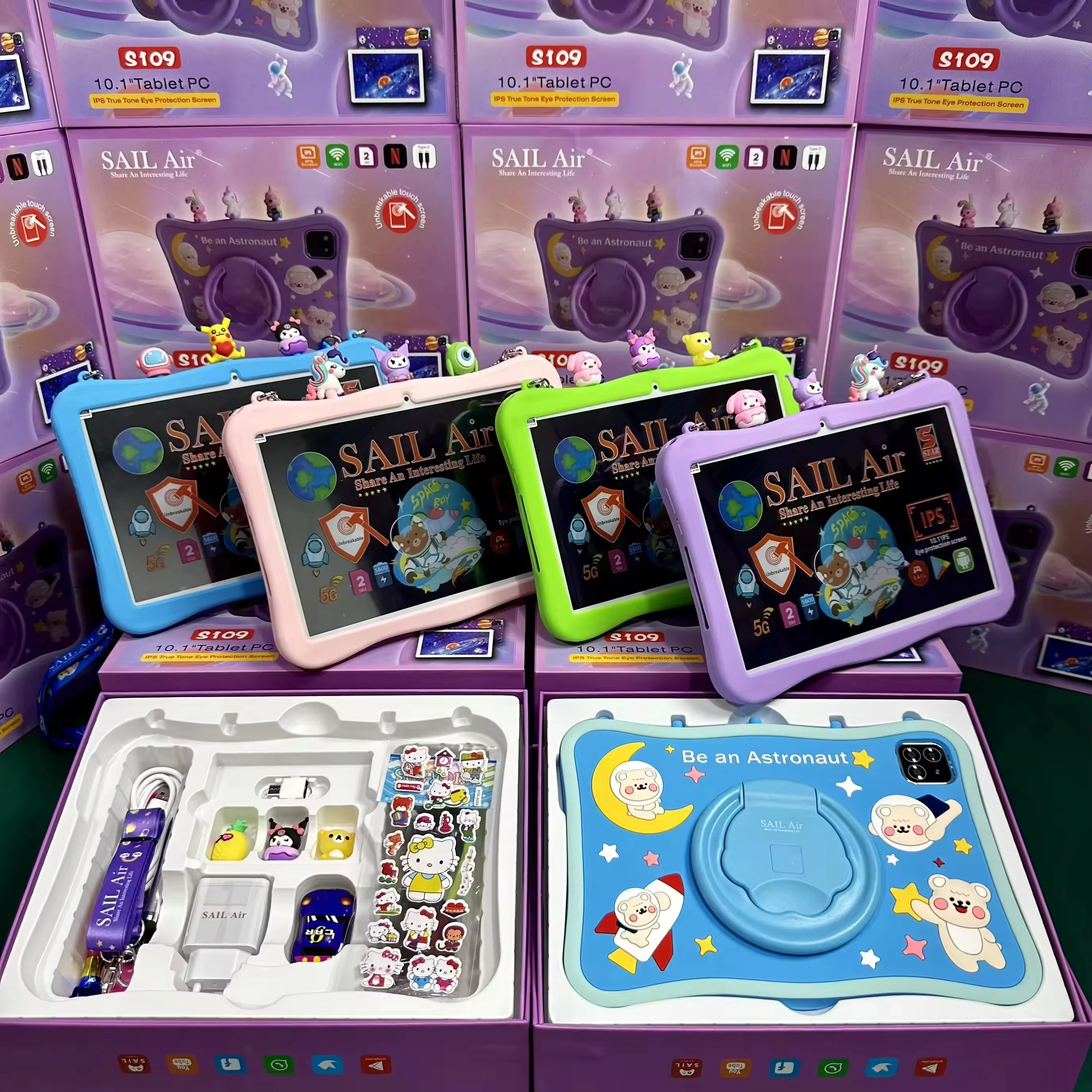 High-quality New SAIL Air S109 Children's Tablet 10.1-inch Laptop 512GB 1.5GHz Unbreakable Screen Tablet Educational Laptop