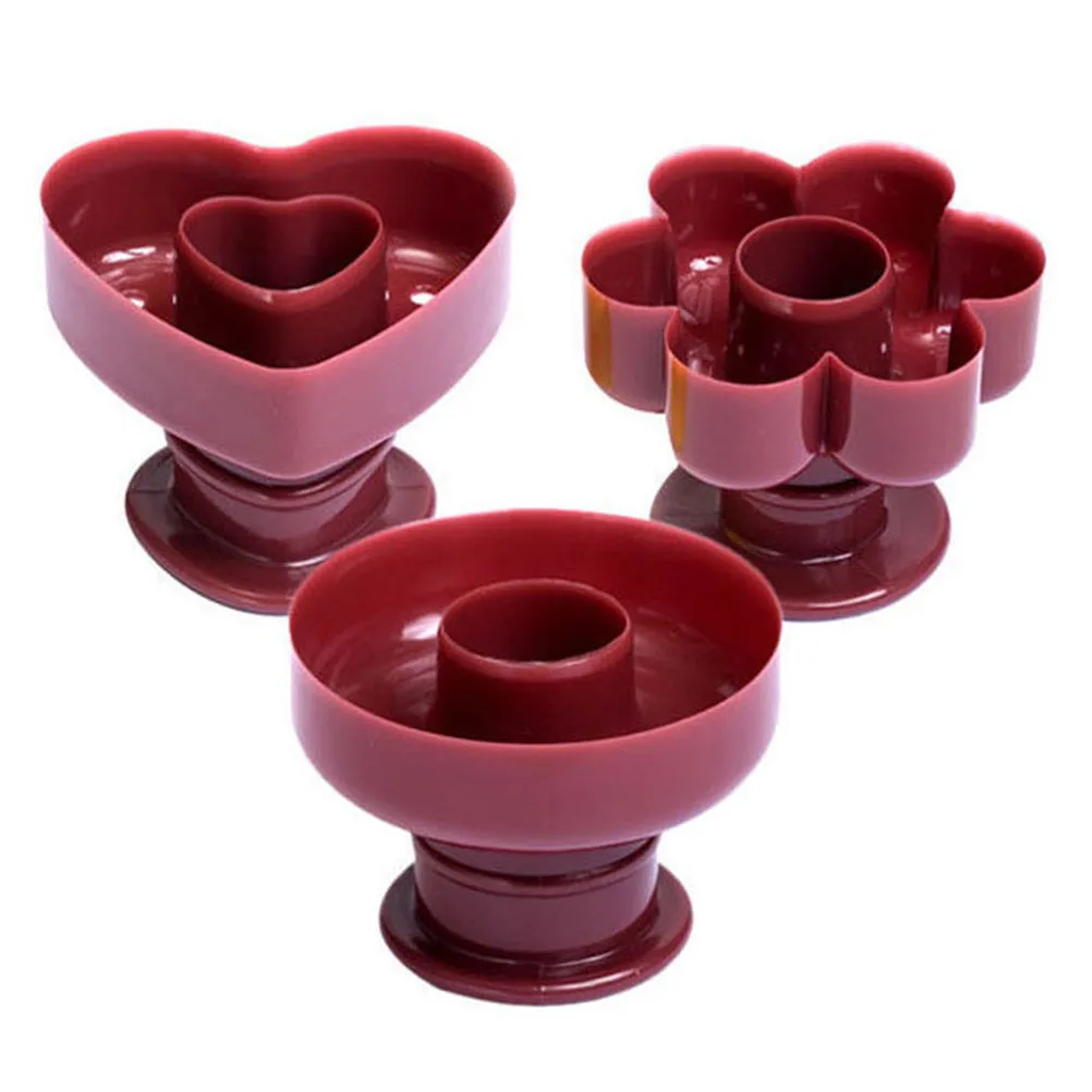 

3pcs Donut Mold Doughnut Baking Tools Small Round Flower Heart Shaped Plastic Cake Molds Pastry Supplies