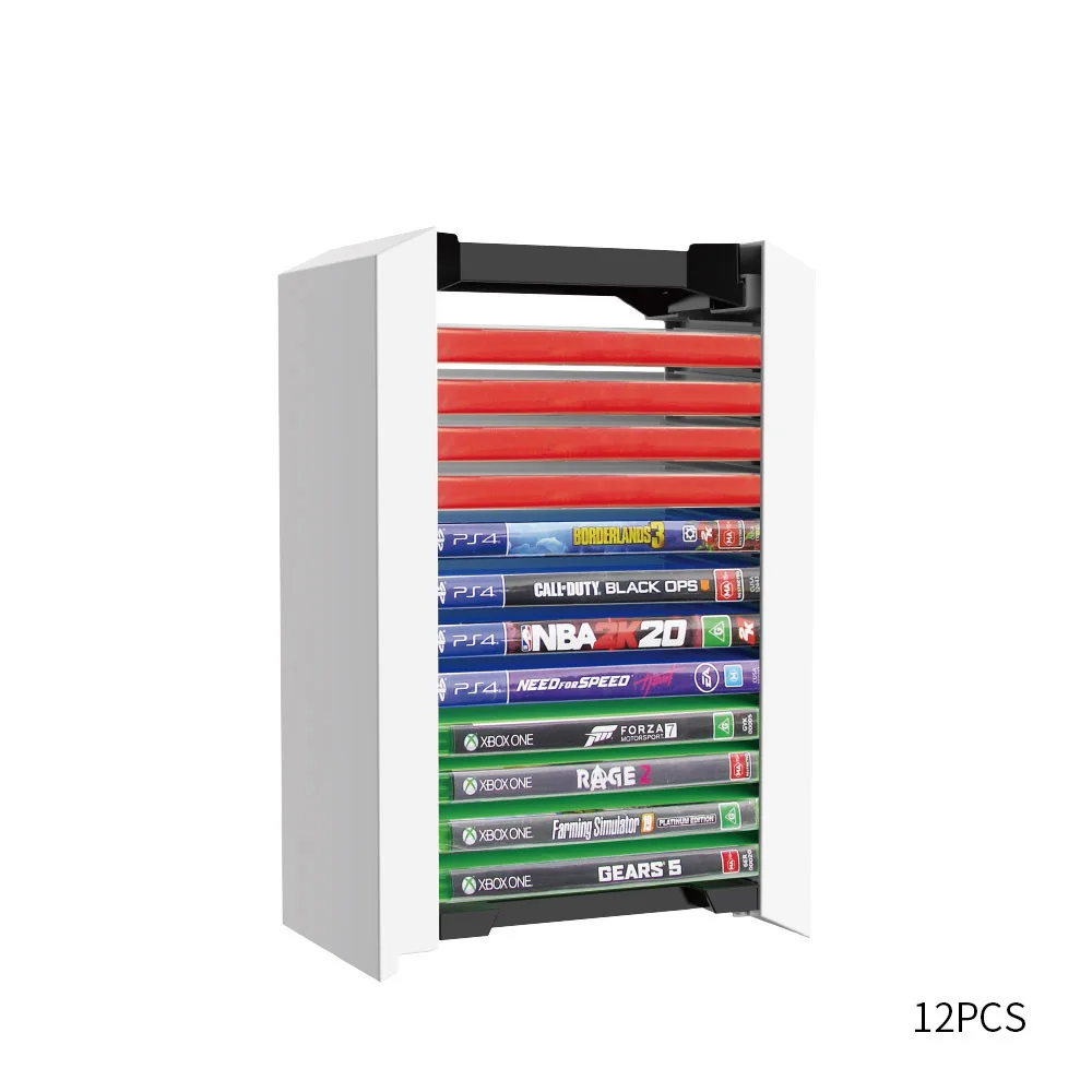 for PS5 Game Disc Rack Storage Box CD Box Holder Can Store 12 Game Disc Game Disk Tower Vertical Stand For PS4 PS5 XboxOne Stand