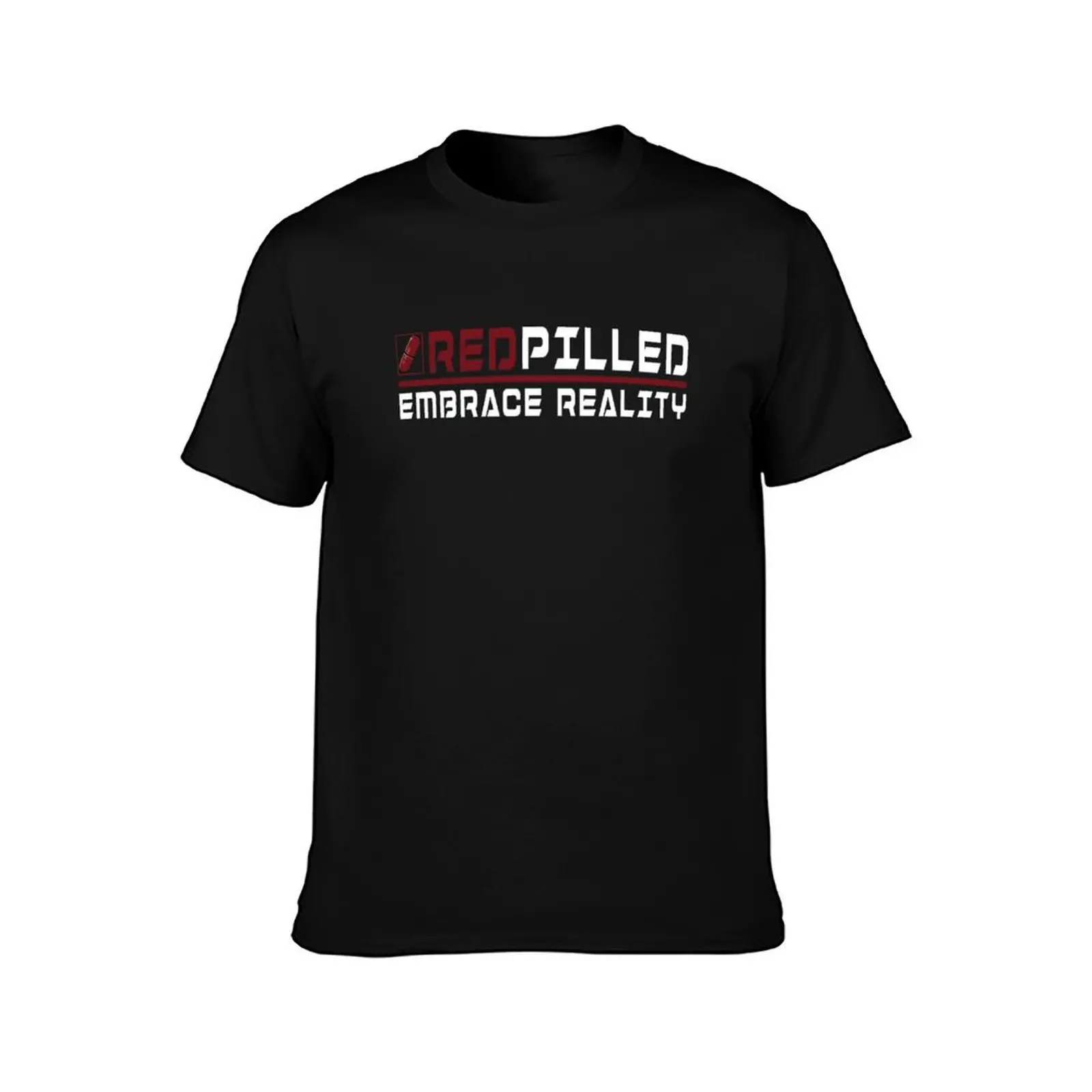 Redpilled - Embrace Reality! T-Shirt Summer Casual Cotton Tee Oversized Streetwear Tops Vintage Graphic Print 100% Cotton