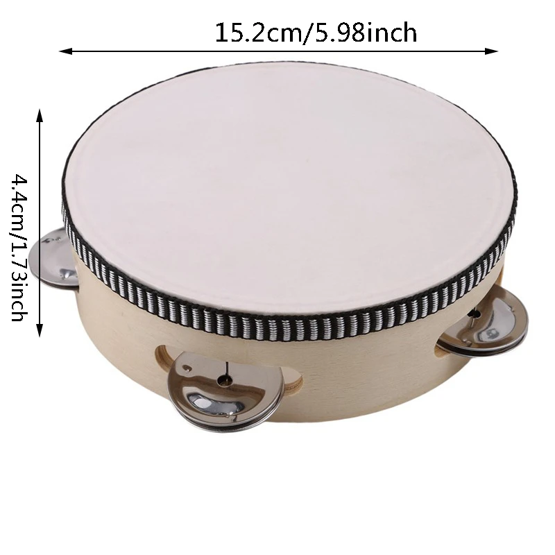 Hand Held Tambourine Drum Bell Jingles Percussion Musical Toy Double Row Child Dance Hand Clapped Drum Percussion Instrument