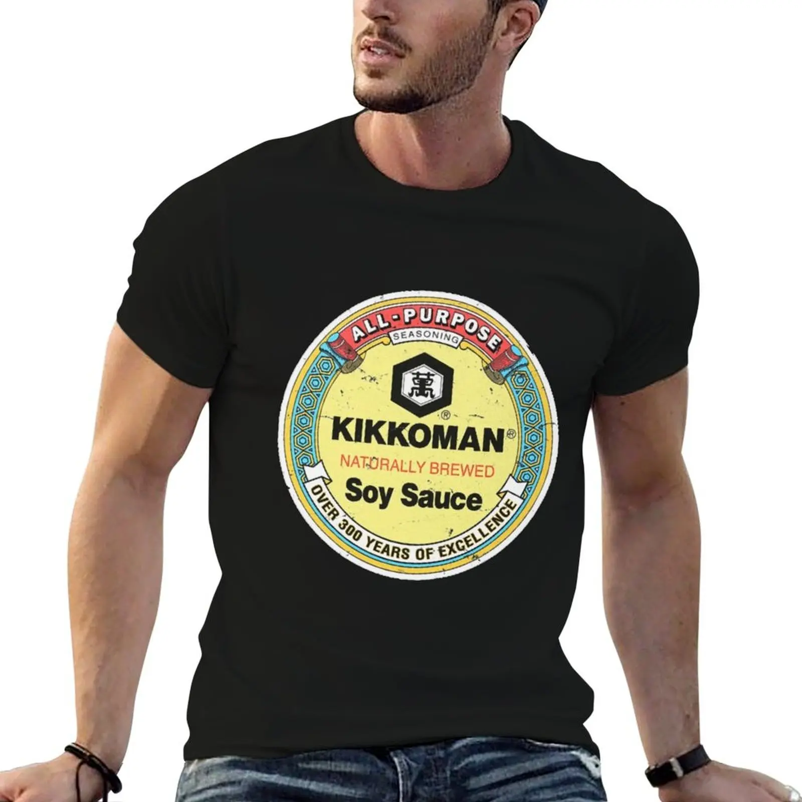 Copia del mejor comprar-Camiseta roja de salsa de soja Kikkoman, camisetas estampadas para hombre, camisetas gráficas para hombre