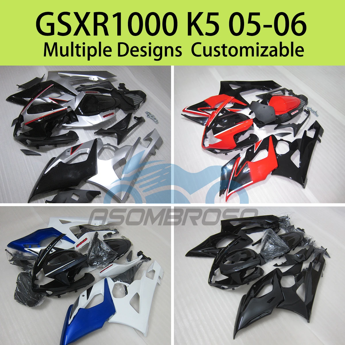 Suit GSXR 1000 05 06 ABS Fairings for SUZUKI GSXR1000 2005 2006 Motorcycle Racing Customized Injection  Fairing Kit