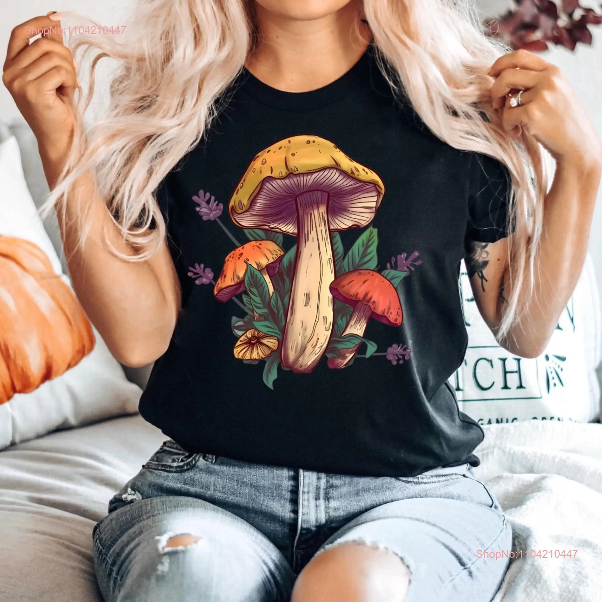 

Футболка Nature Mushroom Cottage Core Magic Wildflowers Cottagecore Goblincore с длинными или короткими рукавами