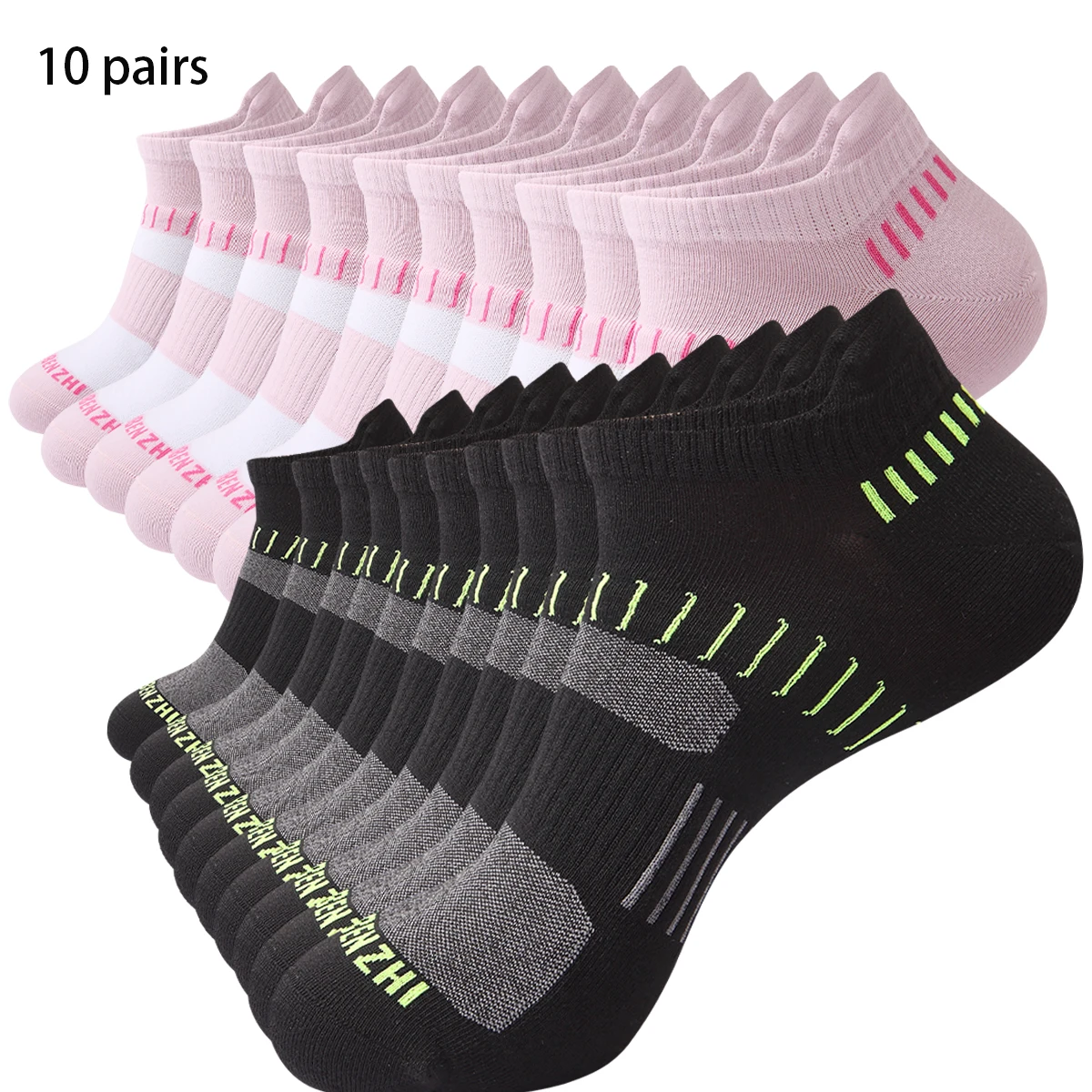 

10 Pairs Breathable Quick Dry Ankle Socks for Men Women, Lightweight Running Sports Socks, Moisture Wicking Athletic Socks