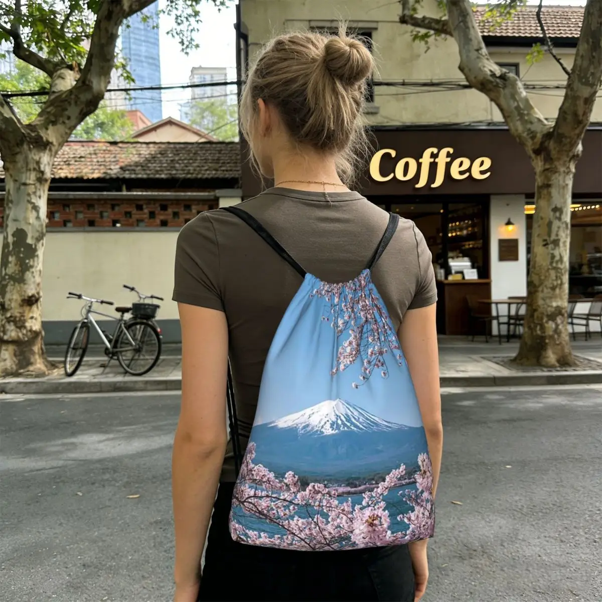 Landscape Of Mount Fuji And The Sea Backpacks Multi-function Drawstring Bags Sports Bag Book Bags for Man Woman School