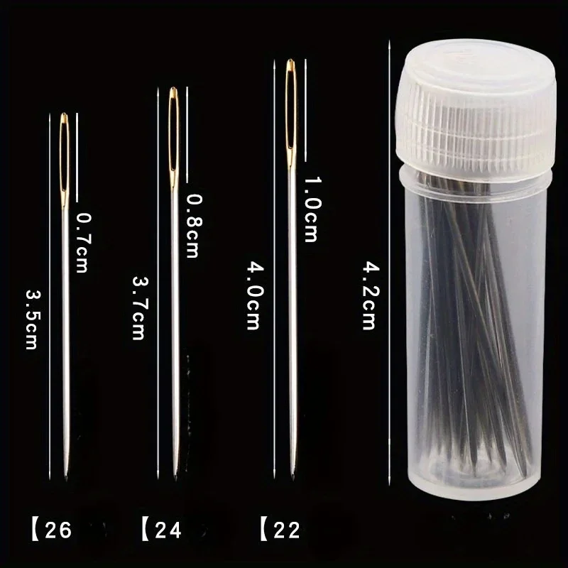 30/90Pcs NO 22 24 26 Tail Embroidery Fabric Cross Stitch Needles Premium Craft Sewing Tools