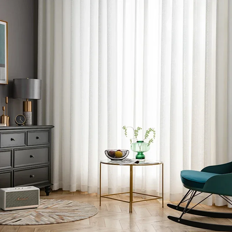 

Minimalist Translucent Scandinavian Curtains for Living Dining Room Bedroom Tulle Opaque Veil Blackout Window Screen