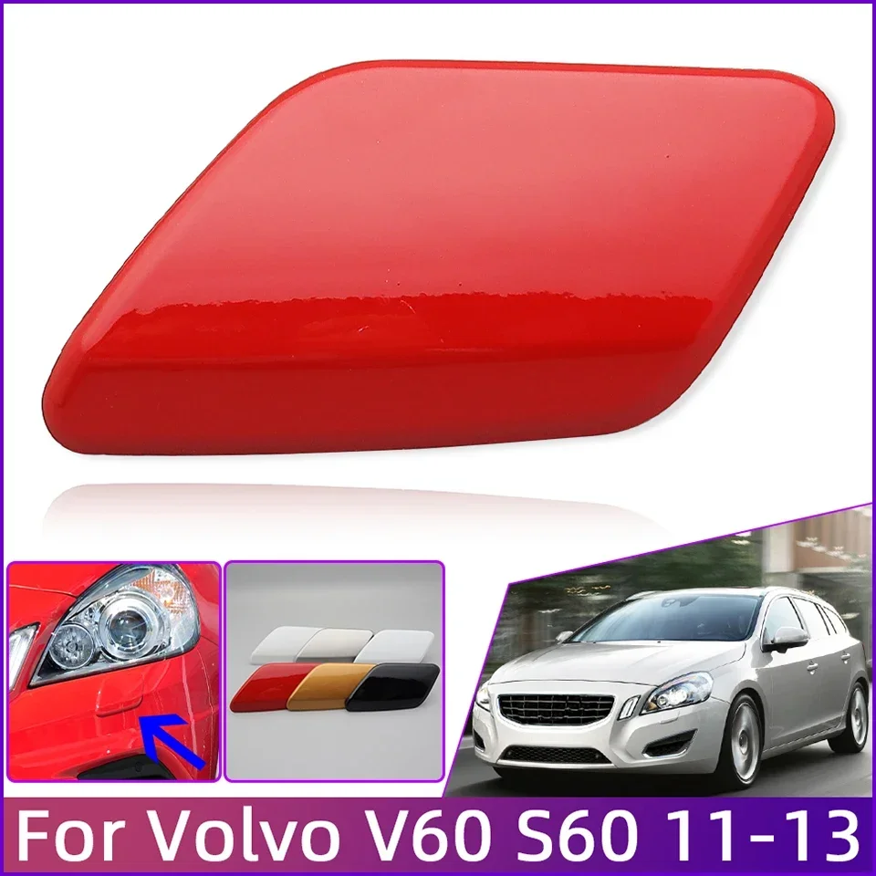 

For Volvo V60 S60 2011 2012 2013 39802699 39802681 Car Headlight Washer Spray Nozzle Cover Cap Headlamp Cleaner Shell Lid Trim