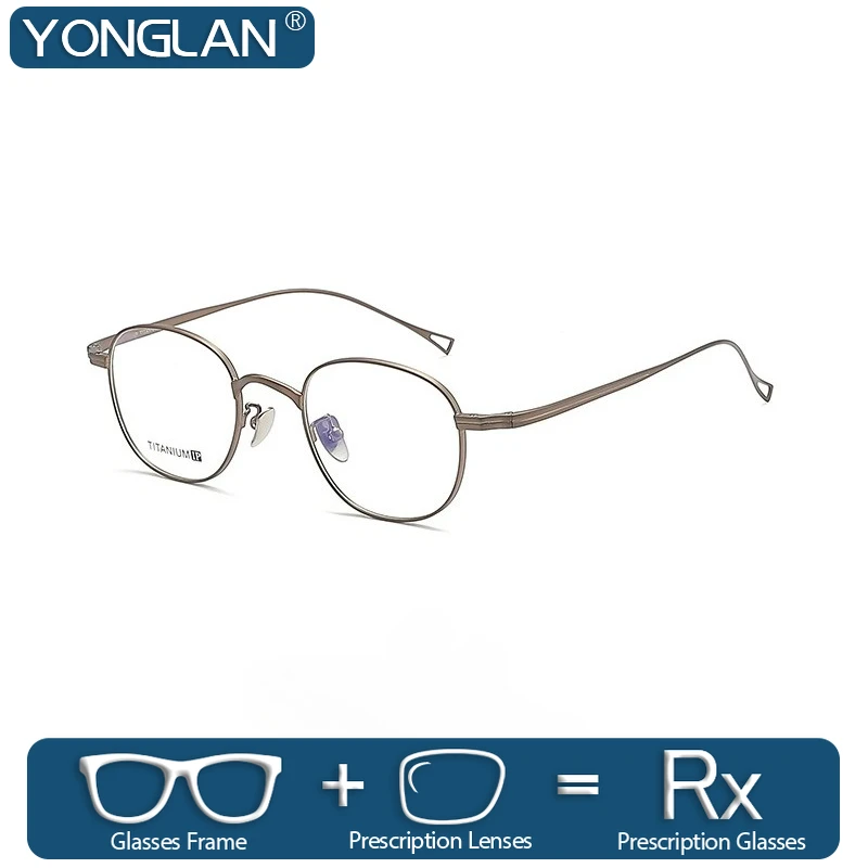 YONGLAN Ultra-light Semi-titanium Thick Frame Glasses Frame for Both Men and Women Can Be Matched with Retro Glasses Frame