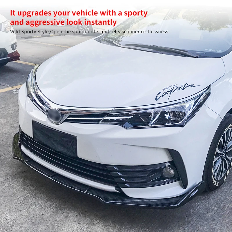 

Front Bumper Lip Chin Tuning Accessories Splitter High Quality Body Kit Spoiler Deflector For Toyota Corolla 2019 2020 2021