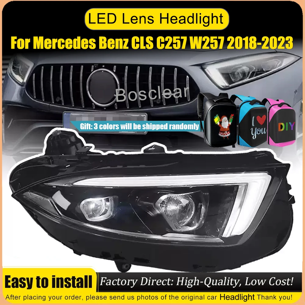 

Обновление светодиодной фары, модифицированная для Mercedes Benz CLS C257 2018 2019 2020 2021 2022 2023, динамический сигнальный фонарь, автоаксессуары