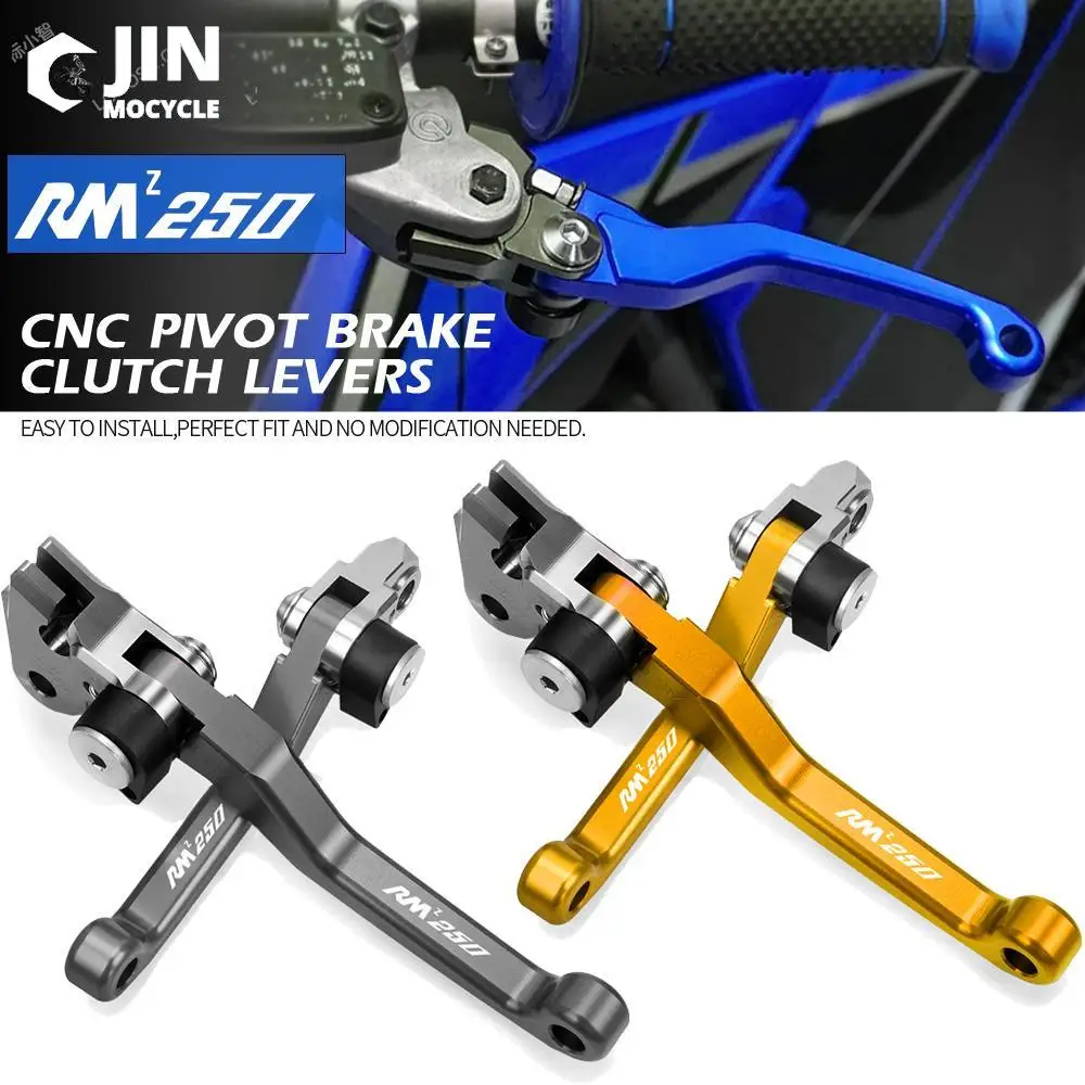 Motocross Foldable Pivot Dirt Bike CNC Brake Clutch Levers Cable Lever Handle For SUZUKI RMZ250 RMZ 250 2005 2006 2007 2008-2018