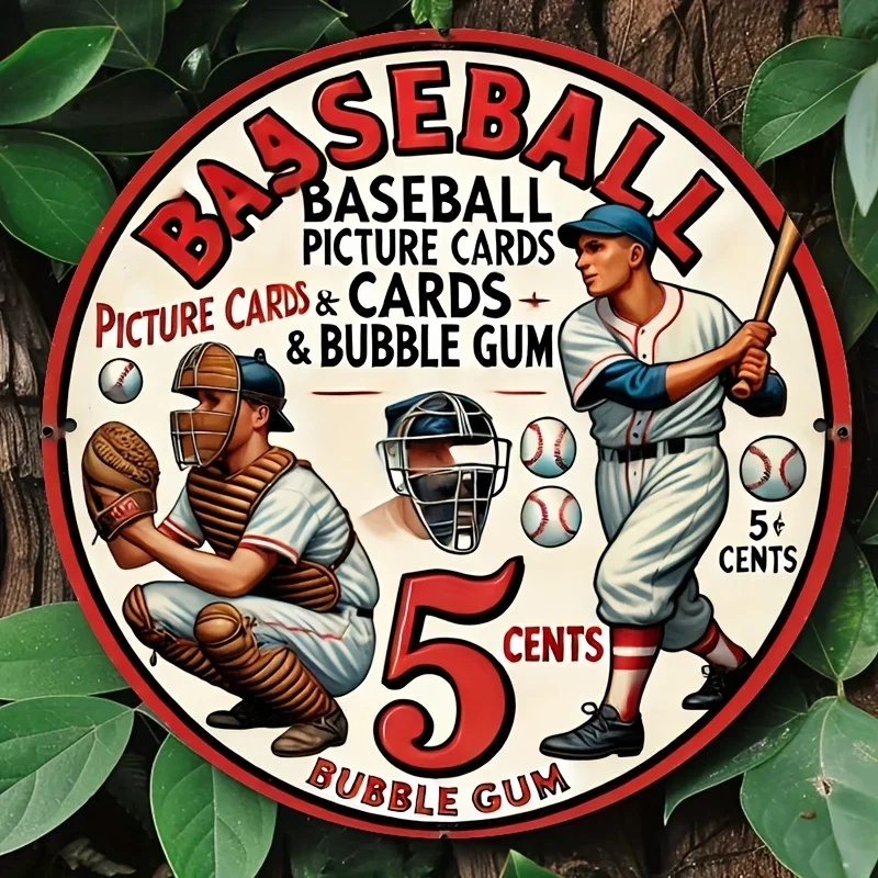 CIFBUY Vintage Baseball Card Tin Sign Retro Player Poster Aluminum Wall Art Waterproof Durable Sports Memorabilia Man Cave Garag