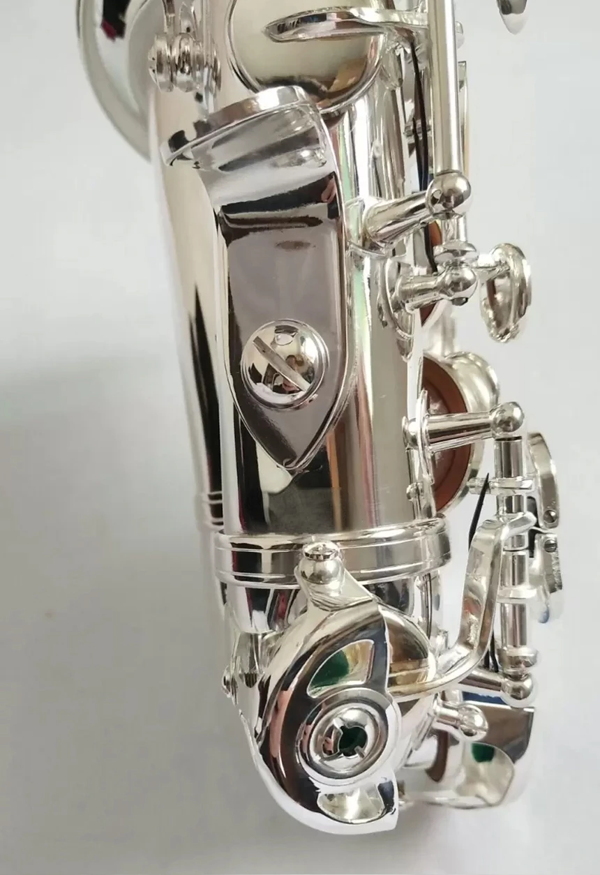 Original 901 structure model professional B-bend curved soprano saxophone all silver made of high-end gold-plated sax soprano