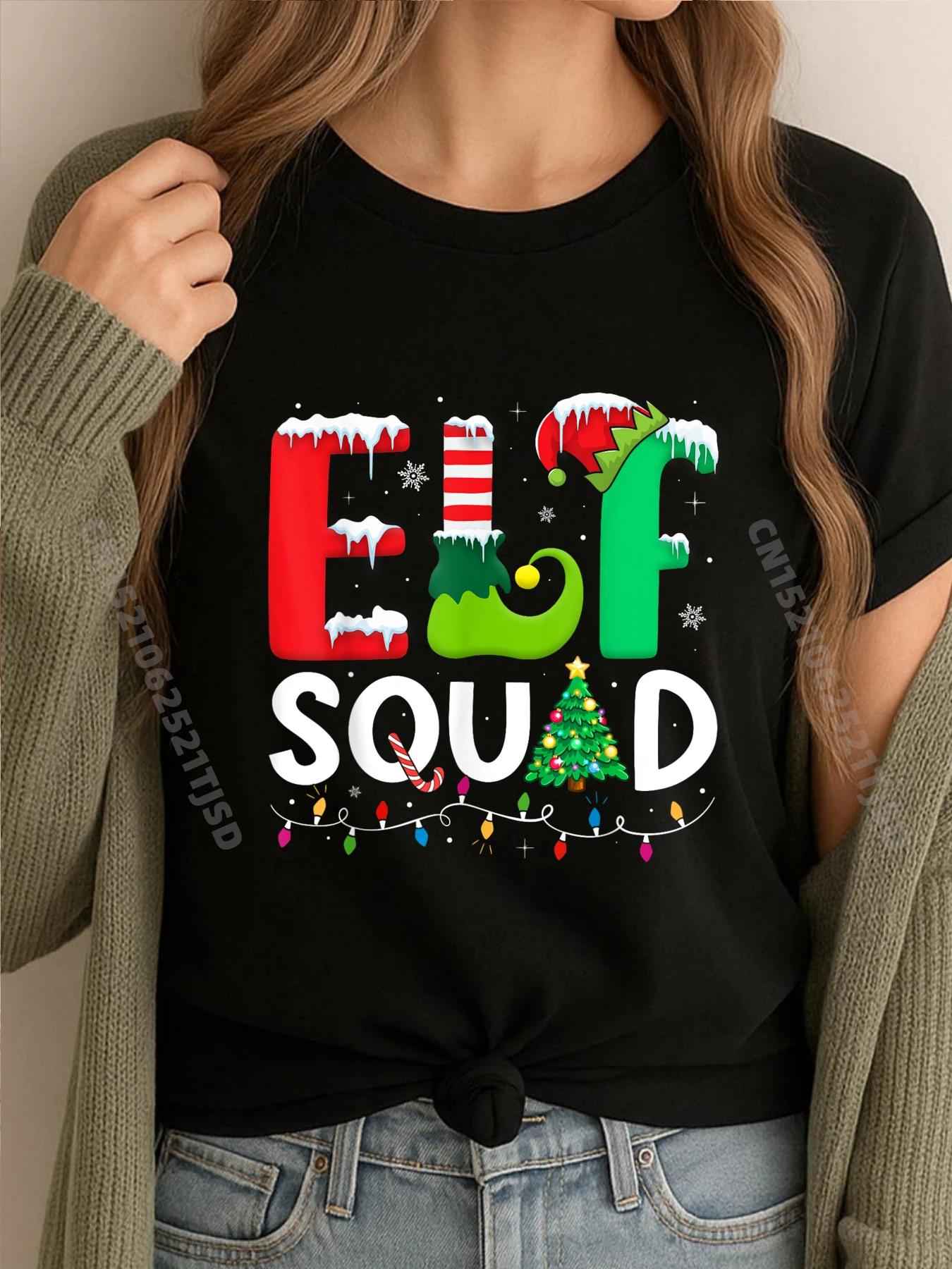 

Заряд эльфа, рождественские одинаковые пижамы для всей семьи, футболки с рисунком эльфа для детей и женщин, мужская одежда с принтом