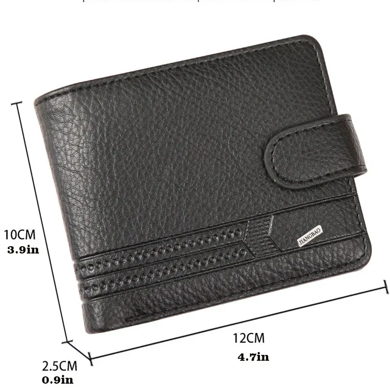 Men's Slim Bifold Wallets Leather Multiple Card Holder Purses with Driver License ID Windows Man Short Wallet with Coin Pouch