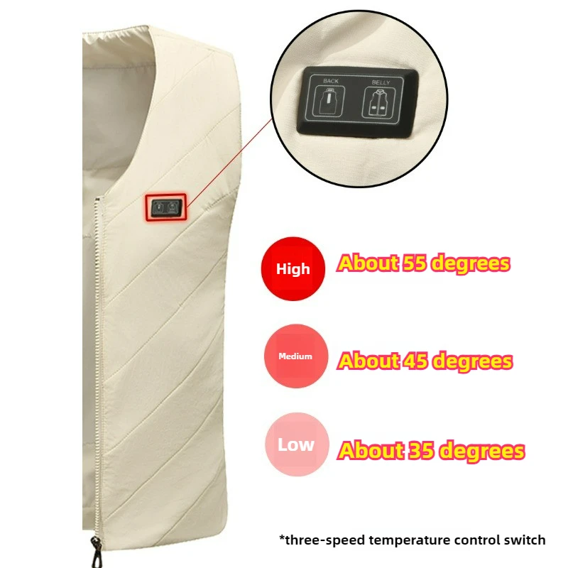 

4 Zone Heating Vests Men Women Functional Electric Heating Cotton Sleeveless Jacket Winter Snow Camping Ski Warm Padded Vest 7xl