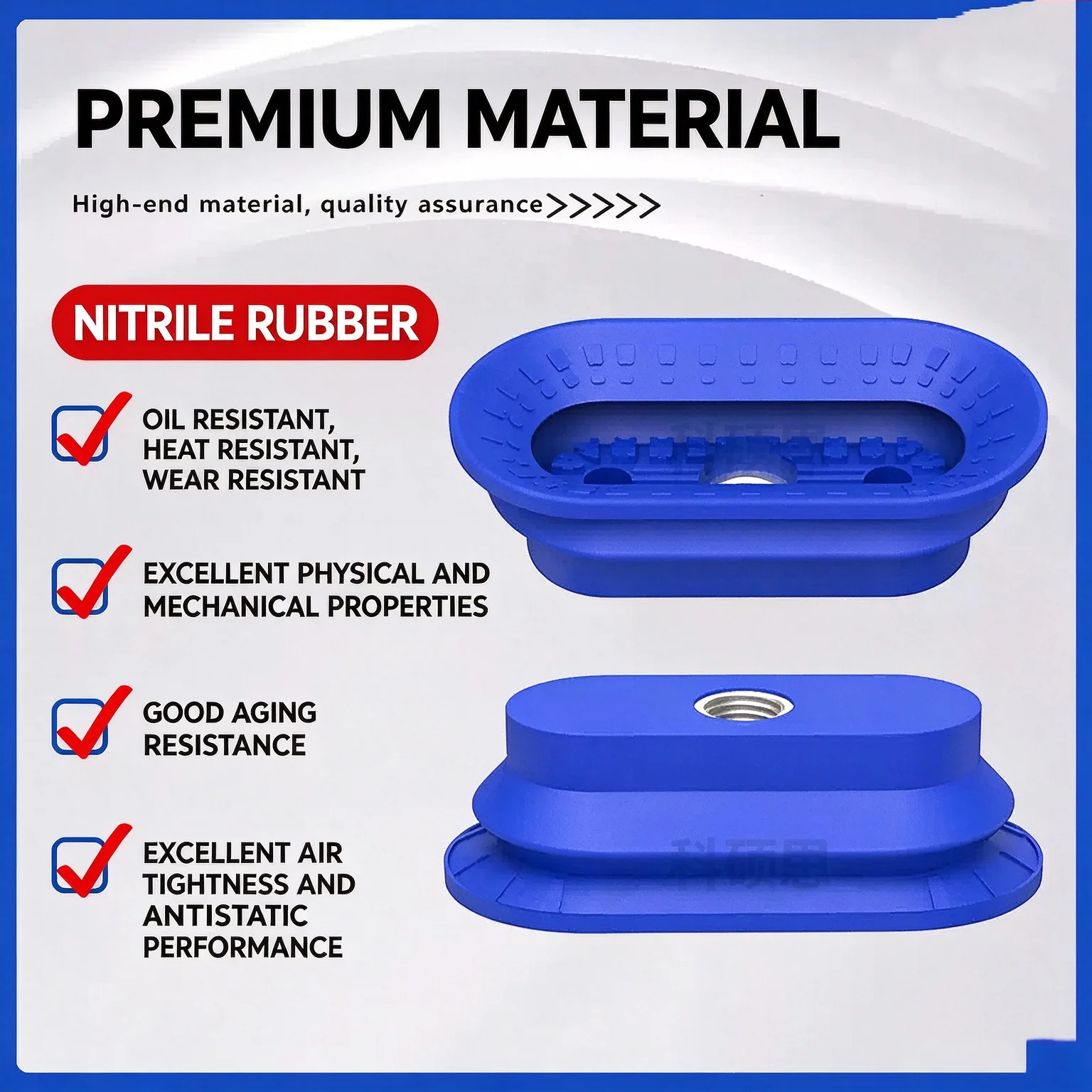 Oval Shaped Robotic Arm Vacuum Suction Cup SAOF/SAOB Series With Connecting Rod For Handling Metal Sheets SAOF-50X16 SAOB-60X30