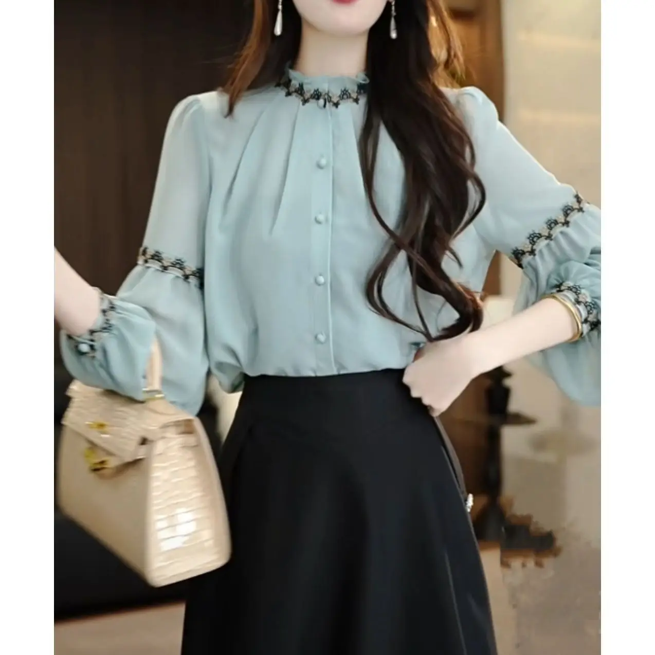 

French Style Elegant Shirt Spring New Fashion Long Sleeve Versatile Cardigan