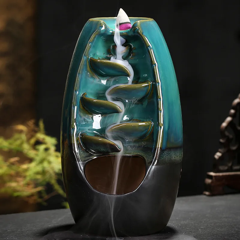 Indoor Craft Ornament Backflow Incense Burner Creative Mountain Stream Smoke Furnace (Without Incense)