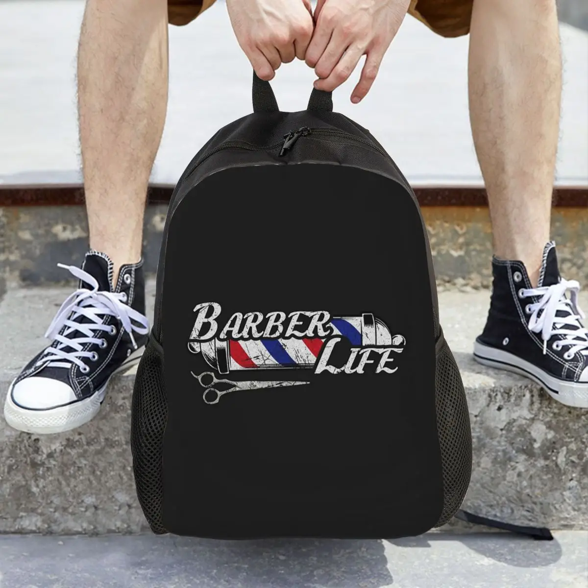 

Barber Shop Sign Entrance Backpack Hot Sale Daypack Large Capacity Boys Girls BookBag School Bag Shoulder Bags for Men Women