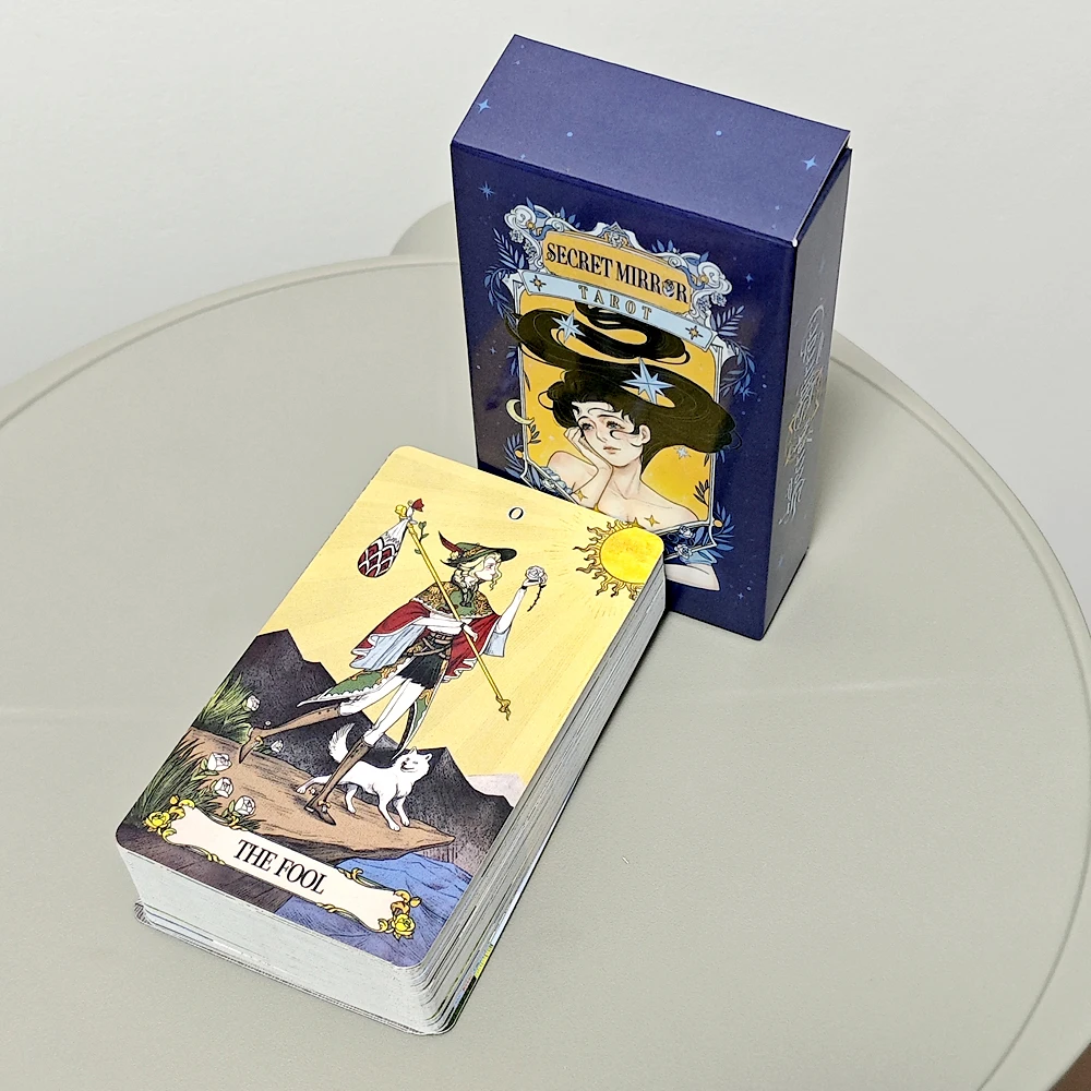 78 Pcs Colorful Tarot Cards Based on Rider Waite System Secret Mirror Tarot Deck 10.3*6cm