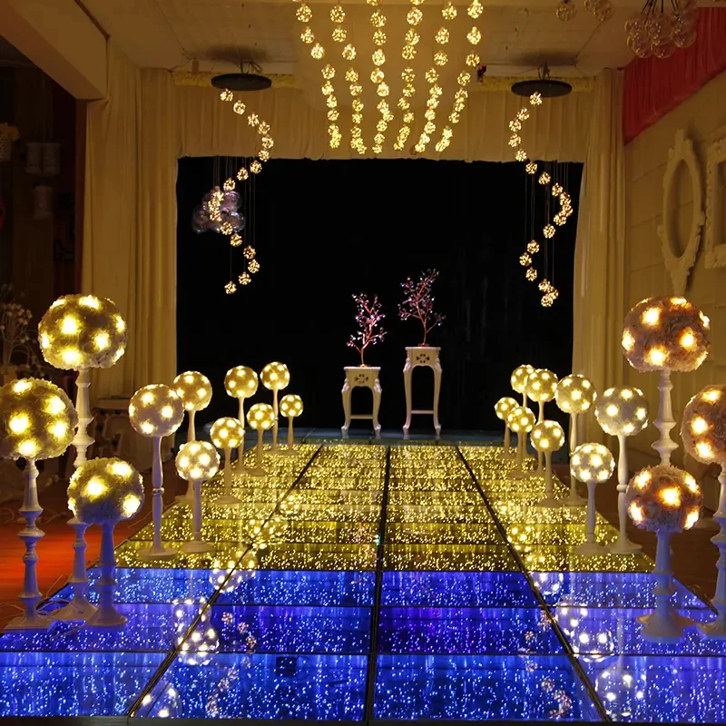 20 pieces Latest Light Up Fashion Show Golden Led Dance Floor Starlit Dance Floor wedding party event stage Led Dance F