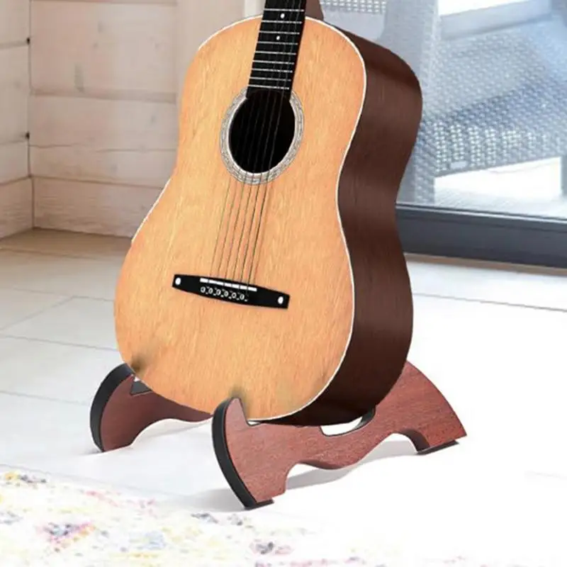 Ukulele Stand Holder Electric Bass Display Bracket Foldable Wood Storage Holder Portable Instrument Stand Fits Bass Ukulele