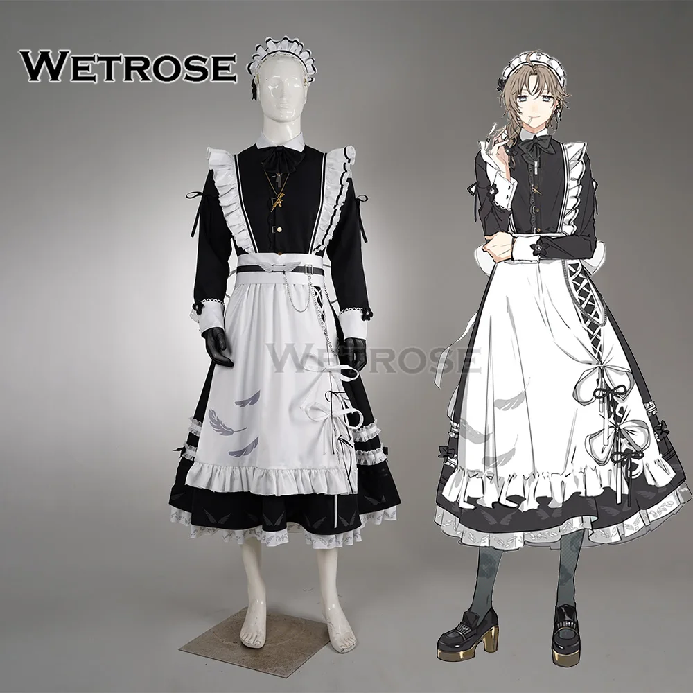 [Wetrose] متوفر في المخزون Nijisanji Vtuber Kanae خادمة الزي تأثيري حلي عيد الهالوين