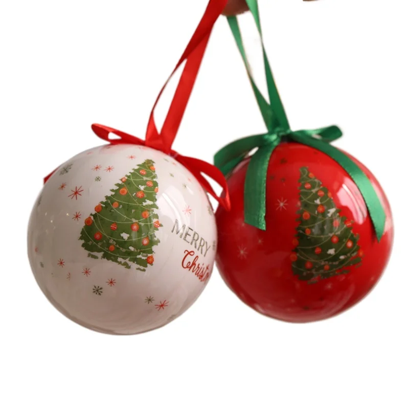 1pc Christmas Hanging Balls Red White Santa Snowman Ball Pendant Xmas Tree Decorations Home Party Gifts Navidad New Year 2023