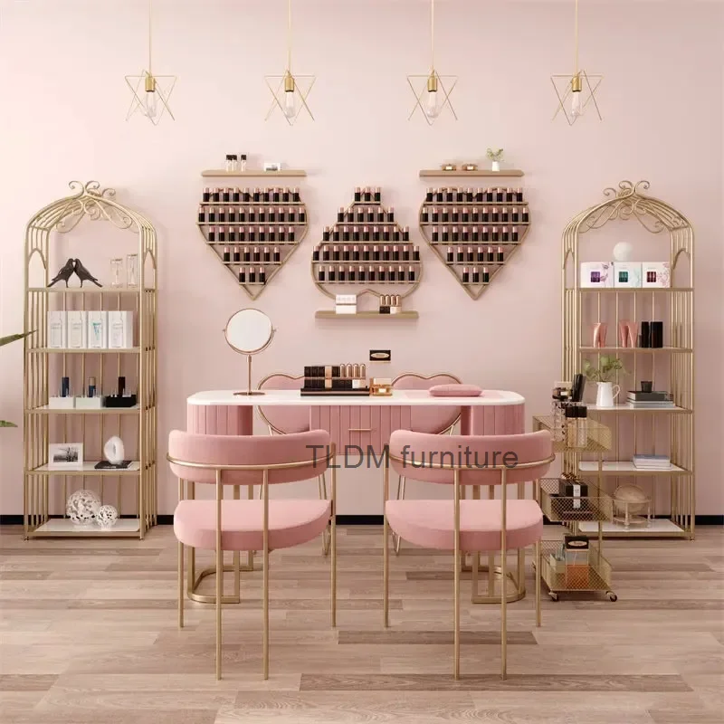 Modern Minimalist Manicure Table and Chair Set Light Luxury Beauty Salon Nail Tables Salon Furniture Household Nail Makeup Table