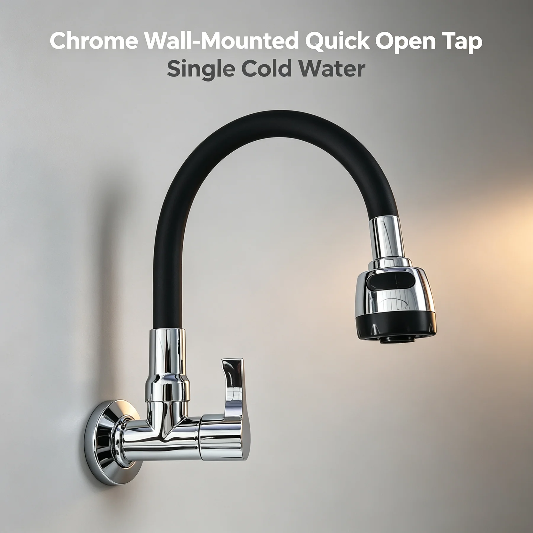 Multifunctional Wall-Mounted Single Cold Water Quick Tap Rotatable Mobile Outlet Design for Kitchen Bathroom