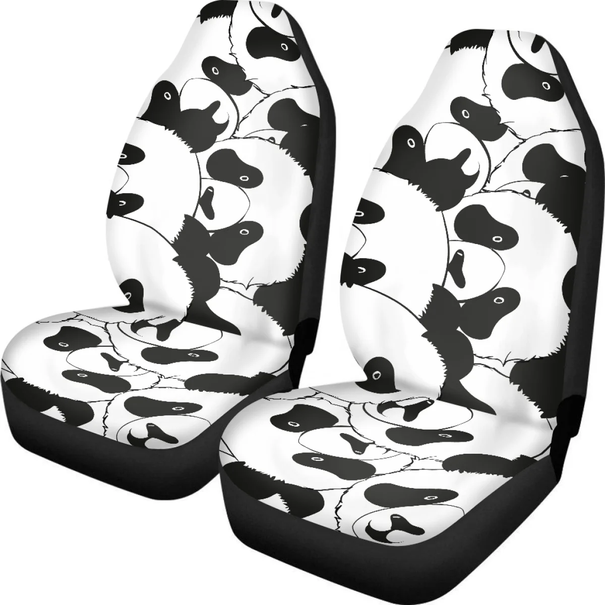 Car Front Seat Cover Set Kawaii Cute Panda Brand Design Easy Installation Washable Cushion Interior Spare Parts New Custom Image