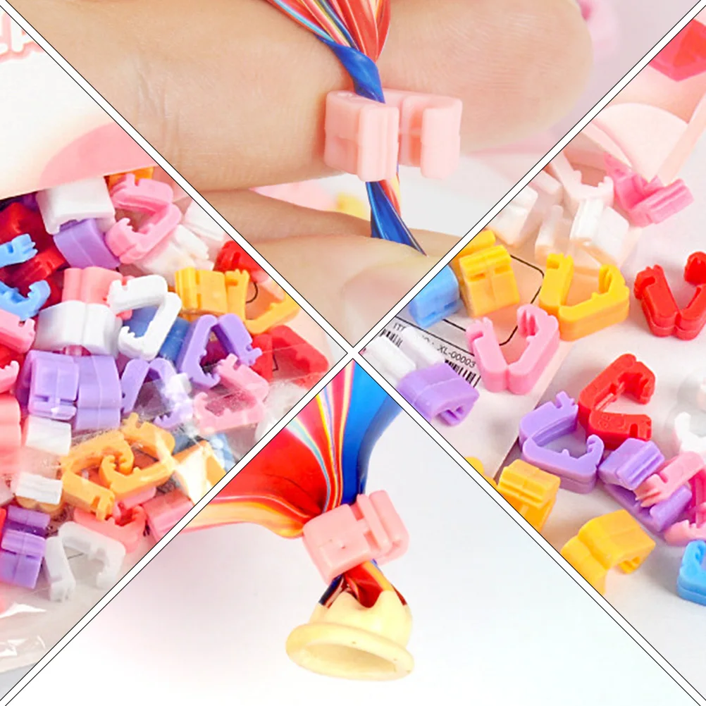 

200pcs for Wedding Accessories Birthday Plastic Clips Parties Easy Balloon Sealing Clips Balloon Ties to Use