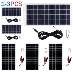 12V Solar Charger EVA Laminated 10W Solar Power Bank with DC Port Carabiner Emergency Solar Charger for 3.7V Battery/Garden Lamp