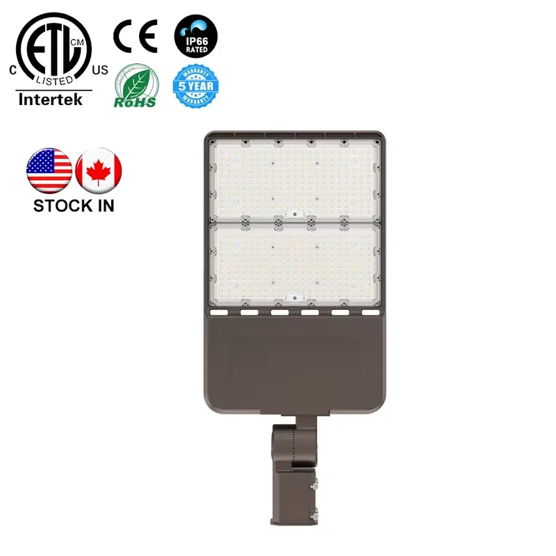 ROMANSO LED Regional Shoe Box Light IP66 200W 140LM/W 5 Year Warranty, LED Flat Garage Light with Sensor