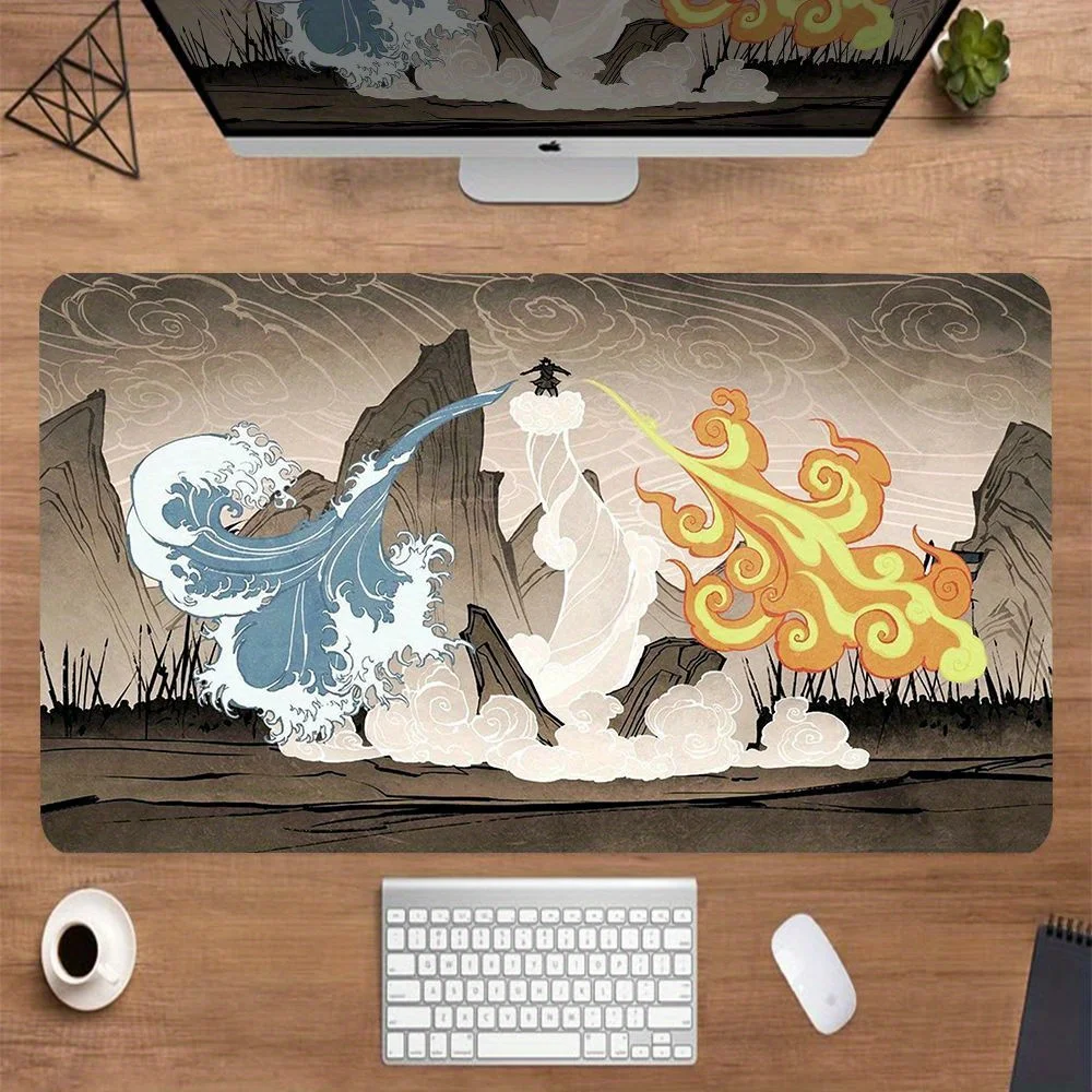 

Magical Water & Fire Mouse Pad Large Rubber Base Anti-slip PC Desk Accessories Mousepad for Offices and Gamer Keyboard Decor Mat