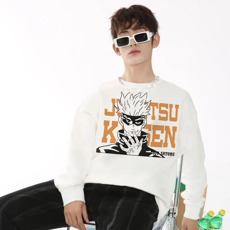 Spell Back To Battle Round Neck Hoodie Men Autumn Two Yuan Knotweed Uhito Printed Clothes Youth Long Sleeves