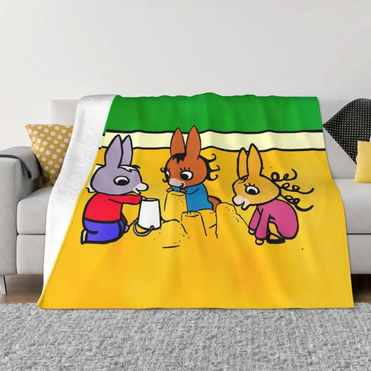 Trotro Cartoon Animation Blankets Coral Fleece Plush All Season Cute Super Soft Throw Blankets for Sofa Bedroom Bedding Throws