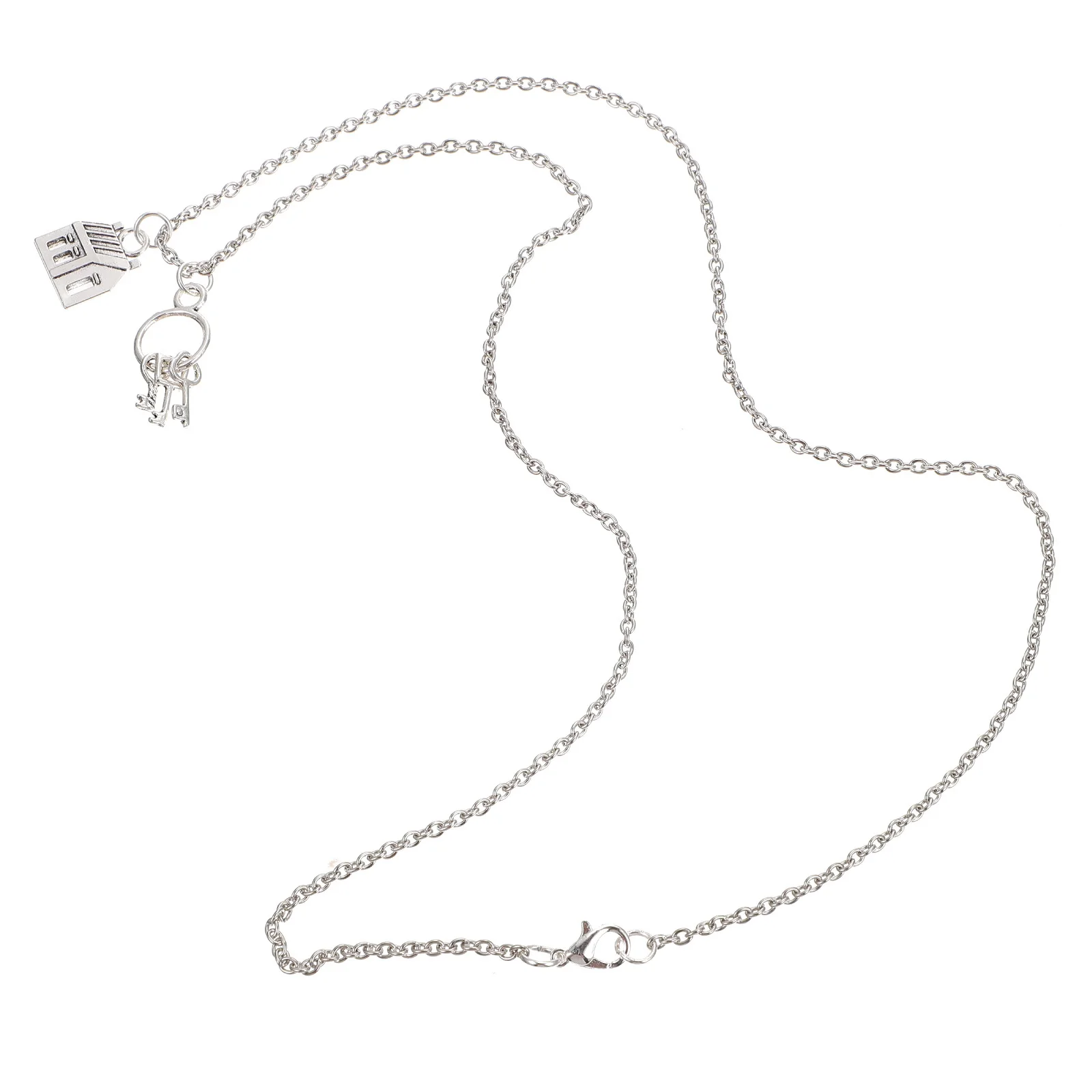 

2 Pcs Moving Necklace Sweater Chain Zine-alloy Necklaces Key Pendant Chains