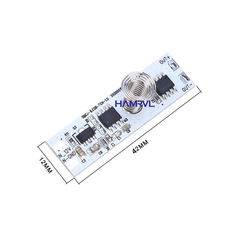 12V Touch Sensor Switch Capacitive Coil Spring LED Three Way Dimmer Control No-limit DC 5-24V 6A for Smart Home  Light Strip