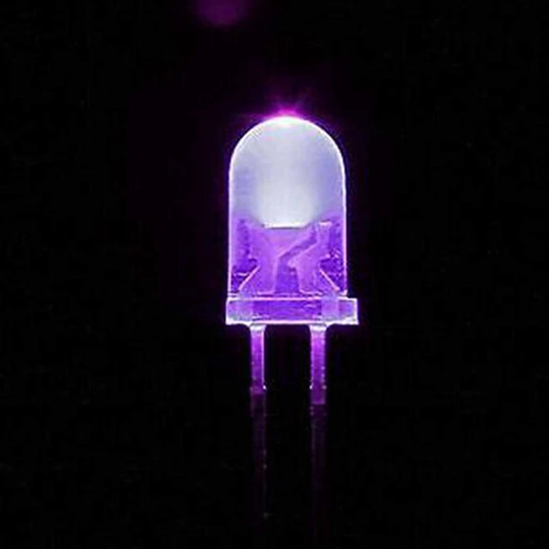 300Pcs/Lot 5Mm Round Purple Uv Led Diode Super Bright Water Clear Led Light Lamp Purple Color