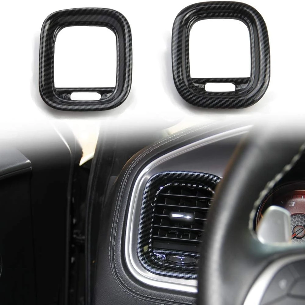 

for Charger 2015+ Air Vent Cover Carbon Fiber AC Outlet Trim Kit