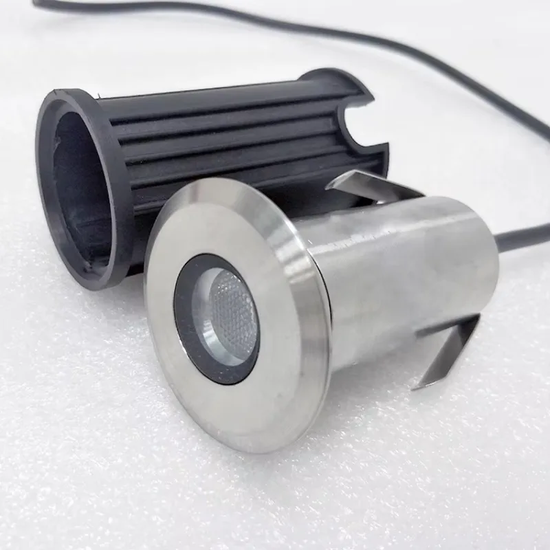 Outdoor Mini Stainless Steel Waterproof Embedded Buried Light Emitting Diode Underground Round Step Light