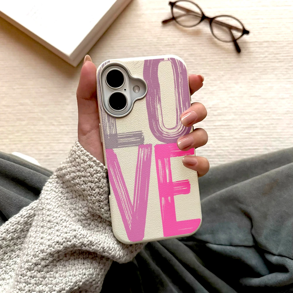 Minimalismus LOVE Buchstaben Hülle für iPhone 16 15 Pro Max Hüllen iPhone 17 11 12 13 ProMax 14 15 16 Plus 8 XS XR Stoßfeste TPU Abdeckung – Detail 16