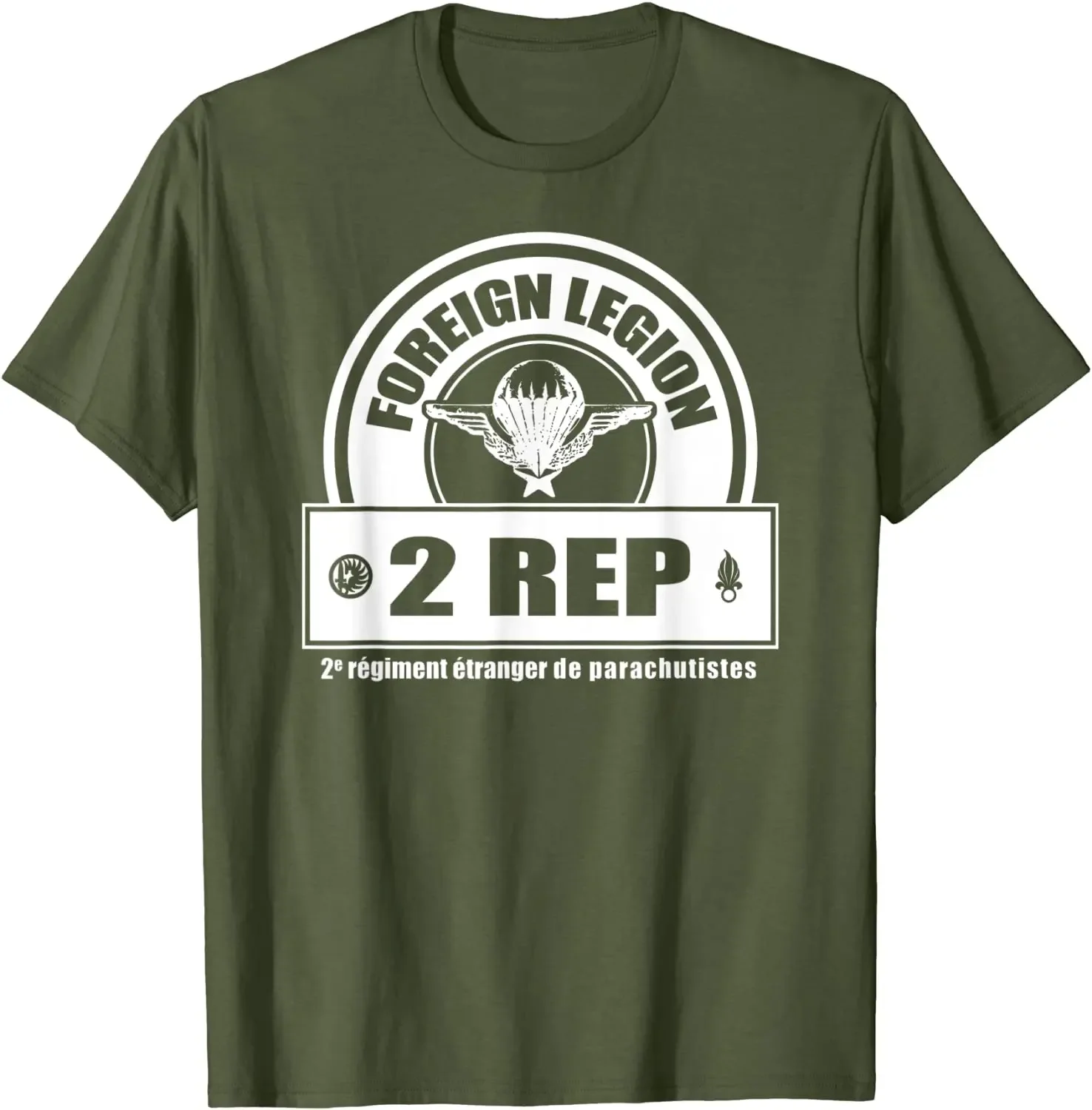 

French Foreign 2 Rep Legion Paratrooper Men T-shirt Short Sleeve Casual 100% Cotton O-Neck Harajuku Men Tshirt