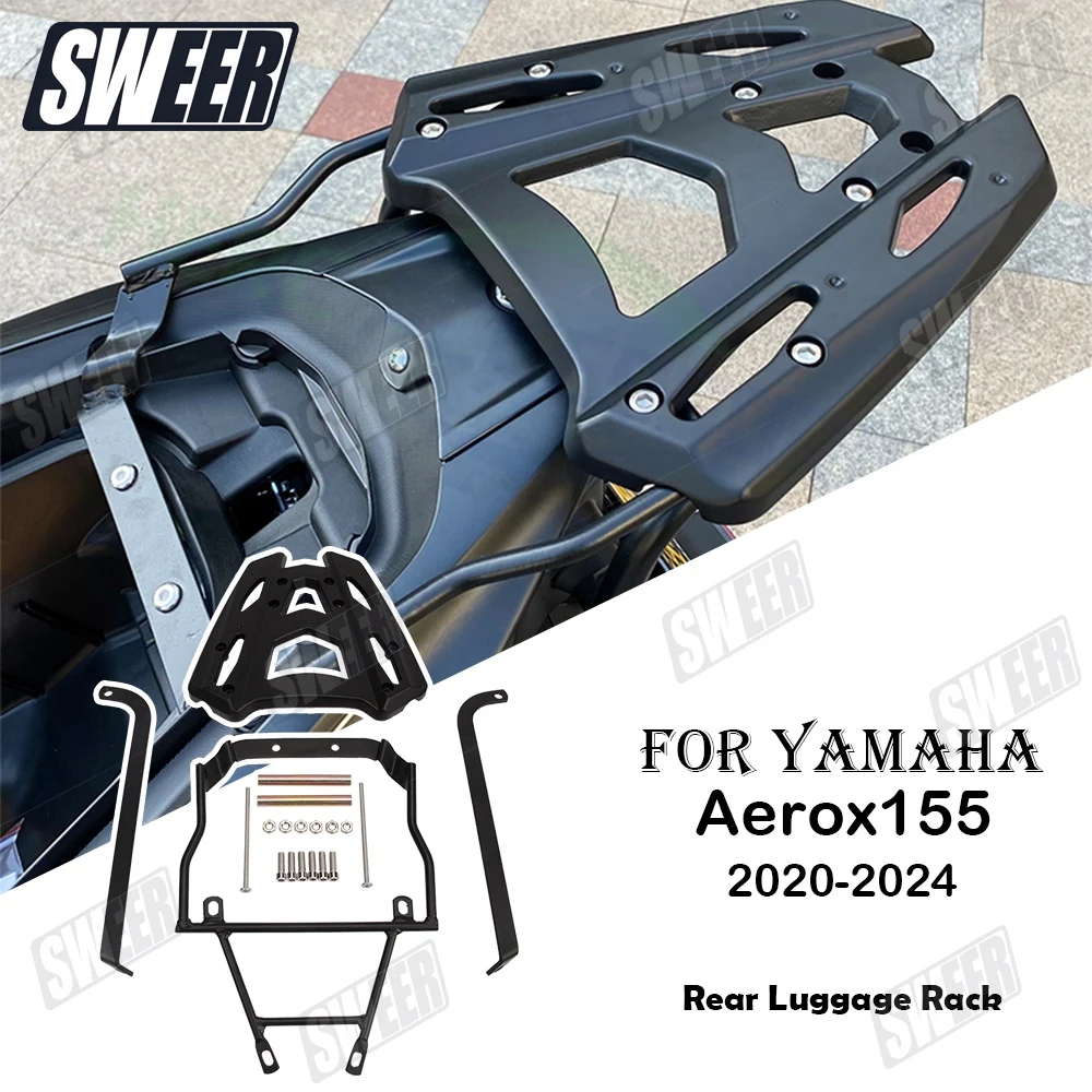 

Металлический задний багажник для мотоцикла, подходит для Yamaha AEROX155 2020-2024, удлиненный кронштейн для крепления багажного кофра, аксессуары.