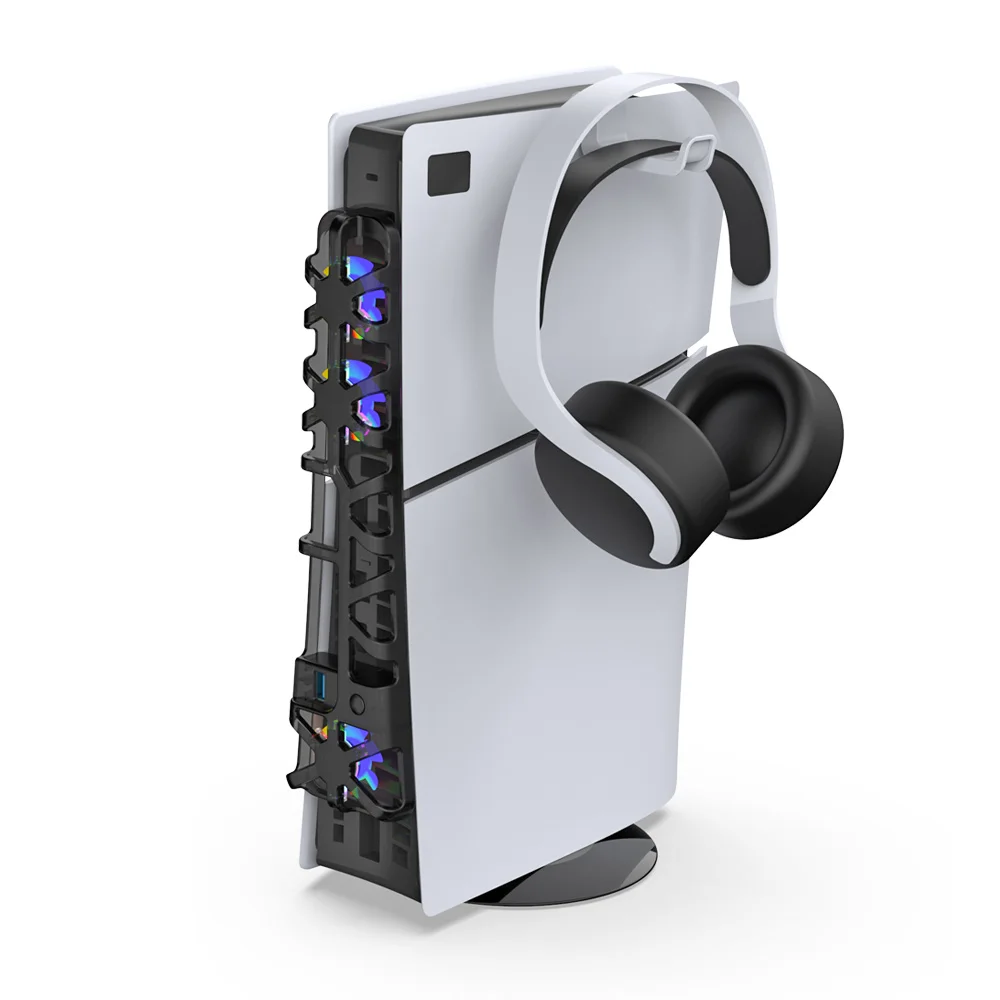 TP5-3538D for PS5slim host temperature cooling fan for PS5 slim Display Stand Vertical Console Stand bracket+headphone hanger